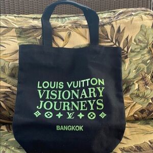 Louis Vuitton visionary journeys  Bangkok Black Tote Bag with Green Print.